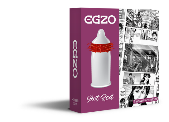 Насадка на член EGZO Hot Red (презерватив з вусиками)