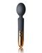 Вібромасажер Rocks Off Oriel, водонепроникний, гнучка голівка, невеликий і потужний, LED підсвічування, Черный/золотистый
