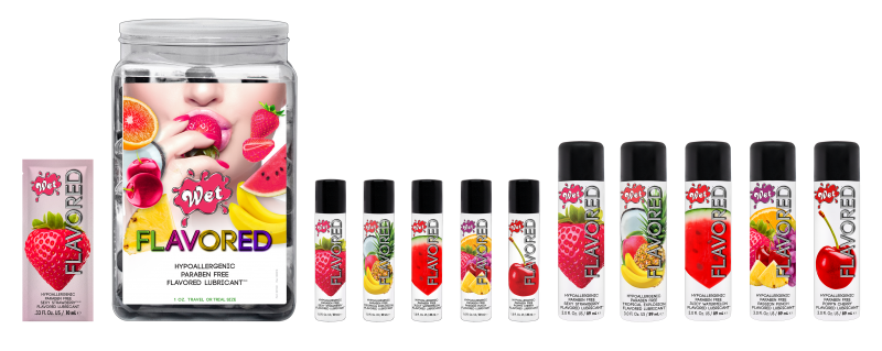 Разогревающий съедобный лубрикант WET Flavored Kiwi Aardbei Glijmiddel 30 ml