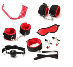 Набір для БДСМ ігор Bondage Gear Set, Black&Red