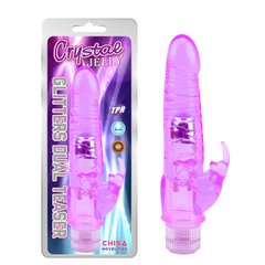 Двойной вибратор CHISA Novelties Jelly Glitters Dual Teaser, Фиолетовый