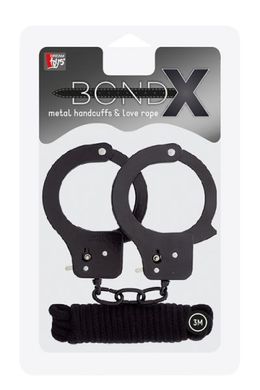 Набір BONDX METAL CUFFS & LOVE ROPE SET, BLACK