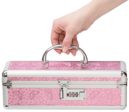 Кейс для хранения секс-игрушек с кодовым замком POWERBULLET Lockable Vibrator Case, Розовый, Розовый