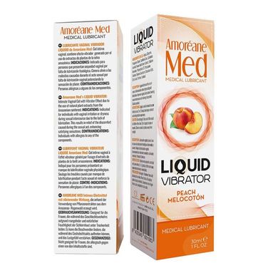 Лубрикант с эффектом вибрации Amoreane Med Liquid Vibrator Peach (30 мл)