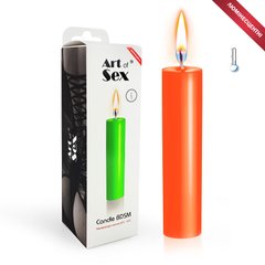 Оранжевая свеча восковая ART OF SEX (M 15 см), низкотемпературная, люминесцентная