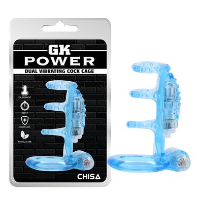 Насадка CHISA GK Power Dual Vibrating Cock Cage, Голубая
