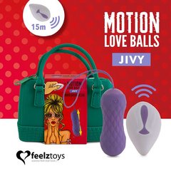 Вагінальні кульки з масажем і вібрацією FeelzToys Motion Love Balls Jivy з пультом ДУ, 7 режимів