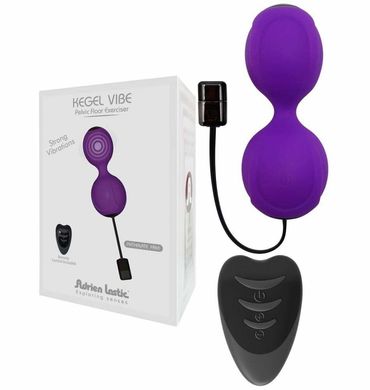 Вагинальные шарики с вибрацией Adrien Lastic Kegel Vibe, диаметр 3,7см, Фиолетовый