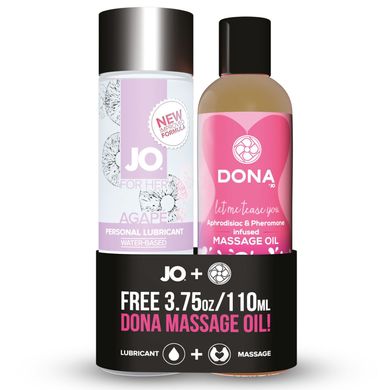 Подарунковий набір System JO Limited Edition Promo Pack - Jo Agape (120мл) + DONA Flirty Massage (110)