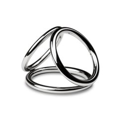 Тройное эрекционное кольцо Sinner Gear Unbendable - Triad Chamber Metal Cock and Ball Ring - Medium