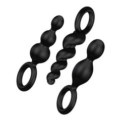 Набор анальных игрушек SATISFYER Plugs black (set of 3) Booty Call (помята упаковка)